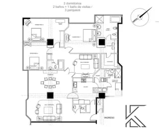 Elegante apartamento en venta en el Condominio Milenia, zona 10 — Apartamento en Venta en Milenia, Zona 10, Guatemala, Ciudad — miniatura 2 de 12