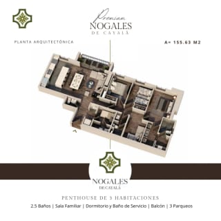 PENTHOUSE EN VENTA 3 Hab.| Nogales, Cayalá Z.16 — Apartamento en Venta en Ciudad Cayalá, Zona 16, Guatemala, Ciudad — miniatura 5 de 6